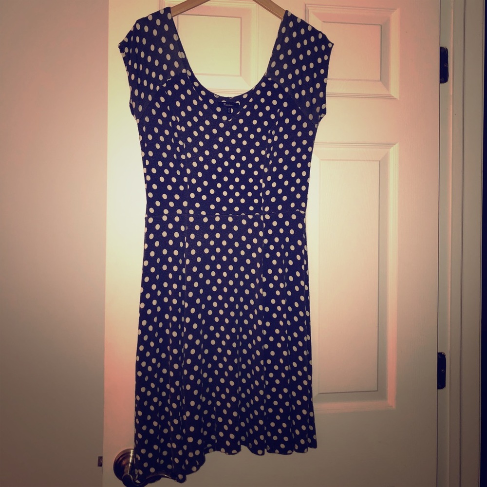 Candyman Navy Polka Dot Dress